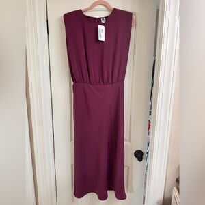 NWT Evereve Burgundy Midi Dress